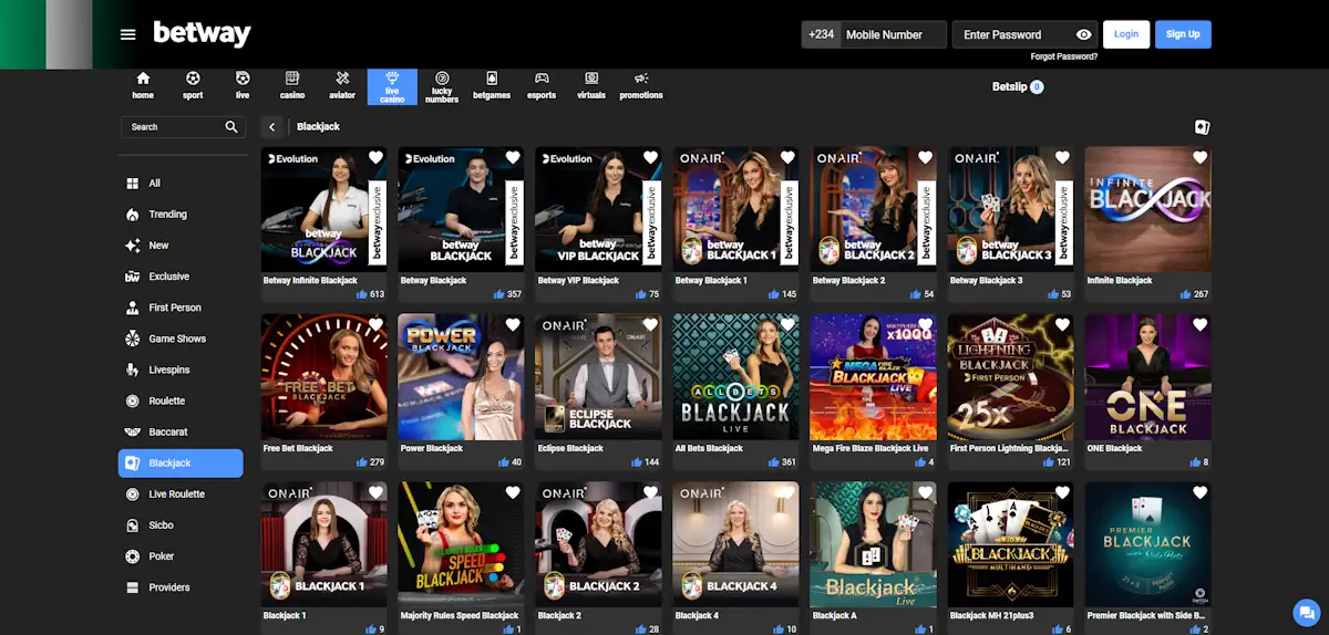 Beginner's Guide Betway's Blackjack Screenshot